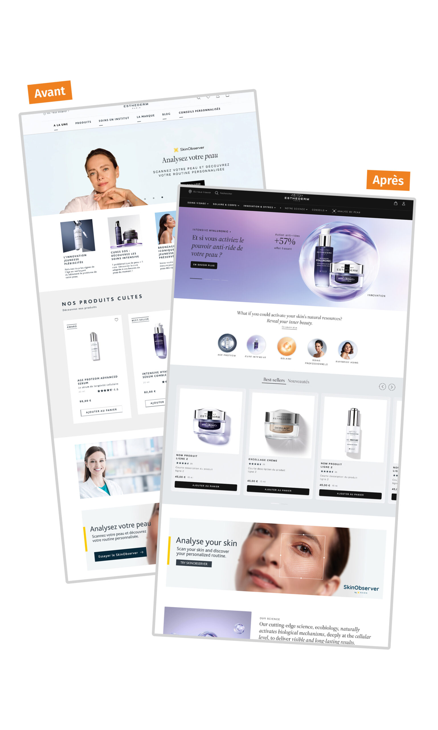 Refonte du site Institut Esthederm.