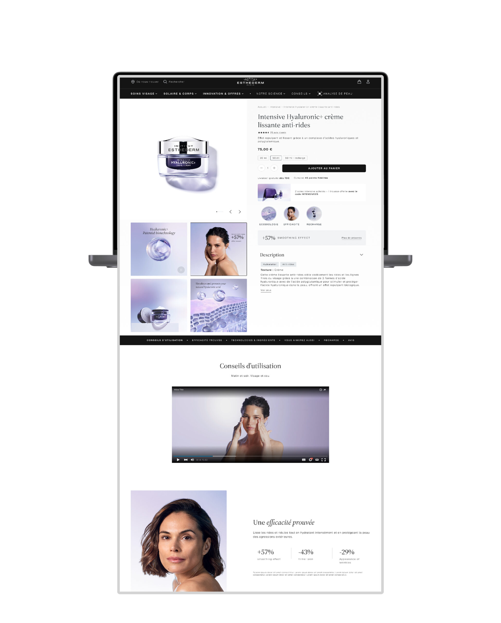 Refonte du site Institut Esthederm.