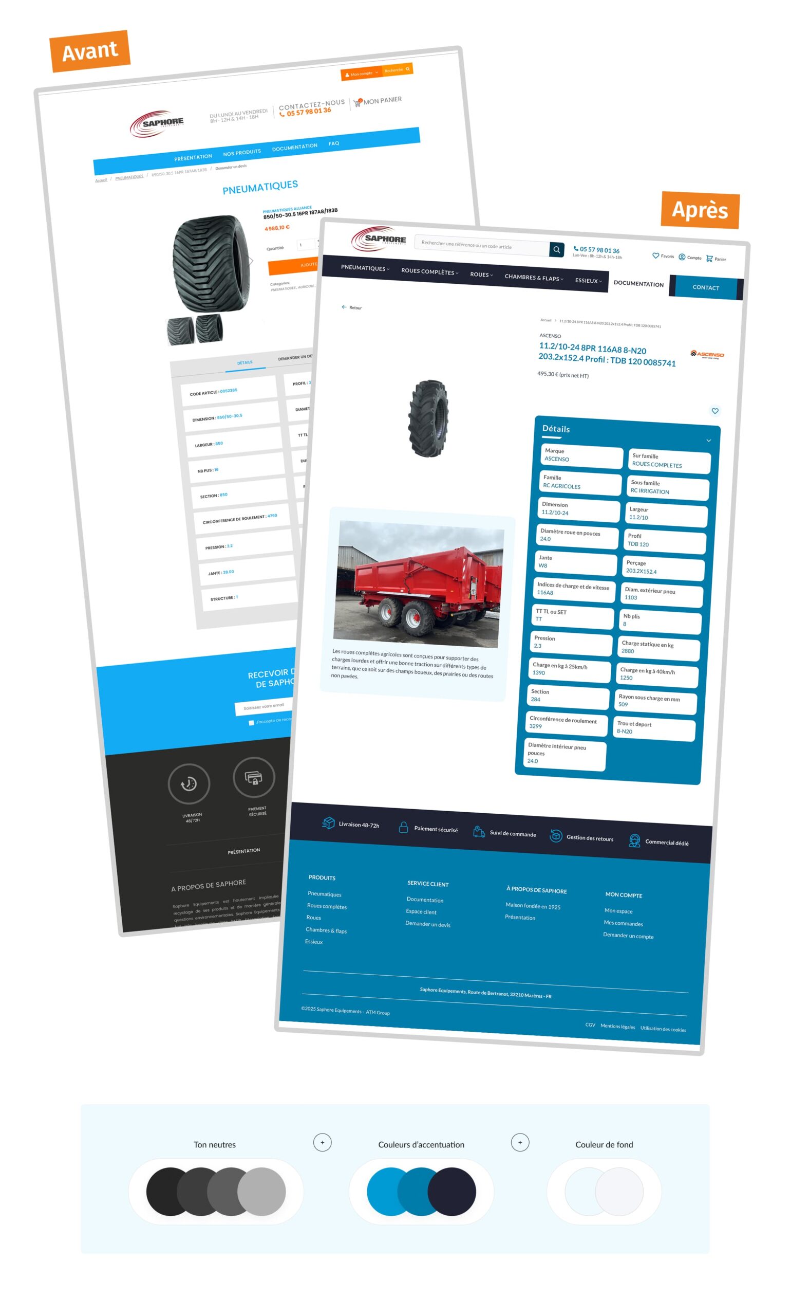 UI réalisée pour le site de Saphore.
