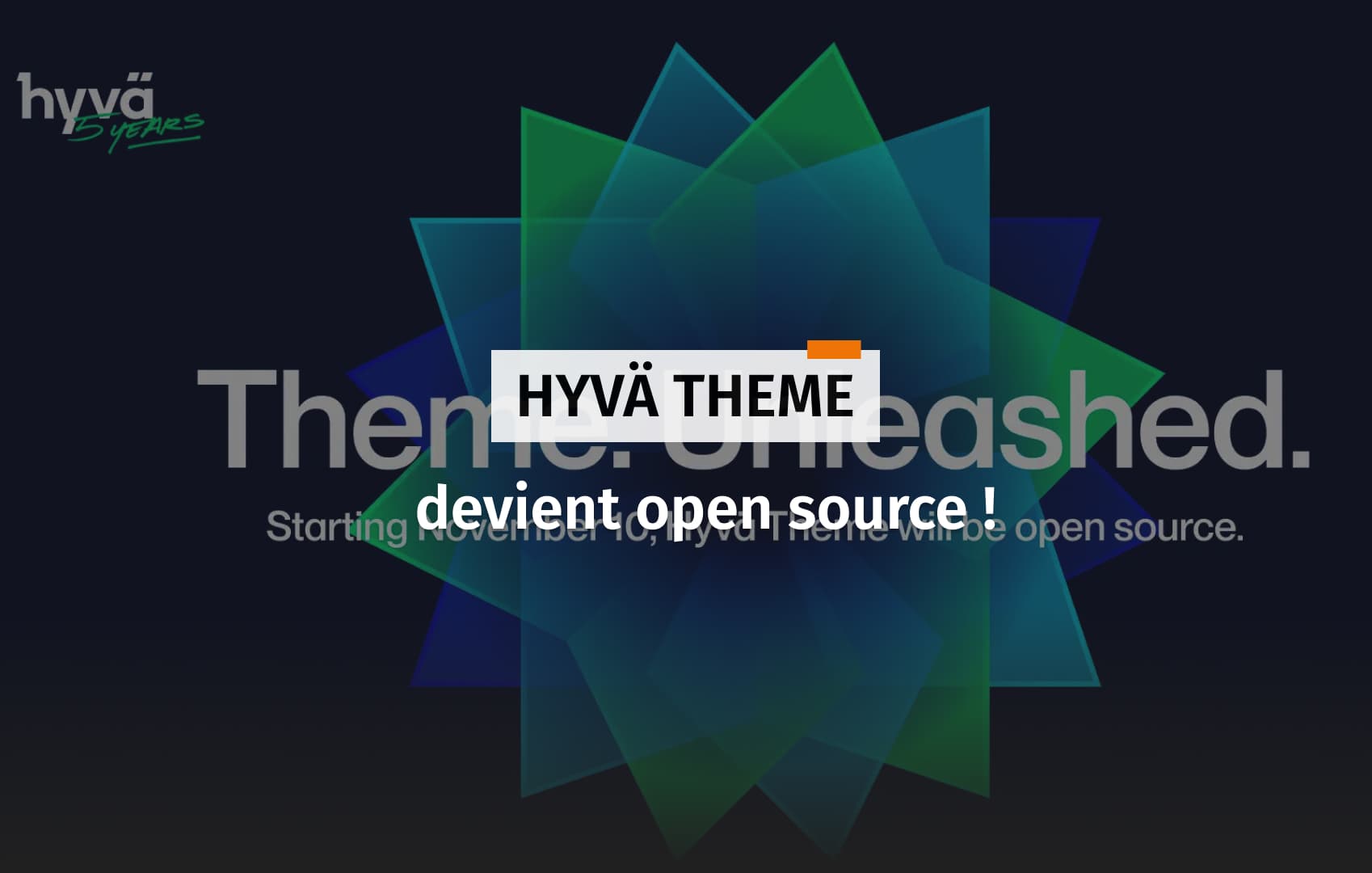 Cover pour l'article au sujet du passage de Hyvä en open source