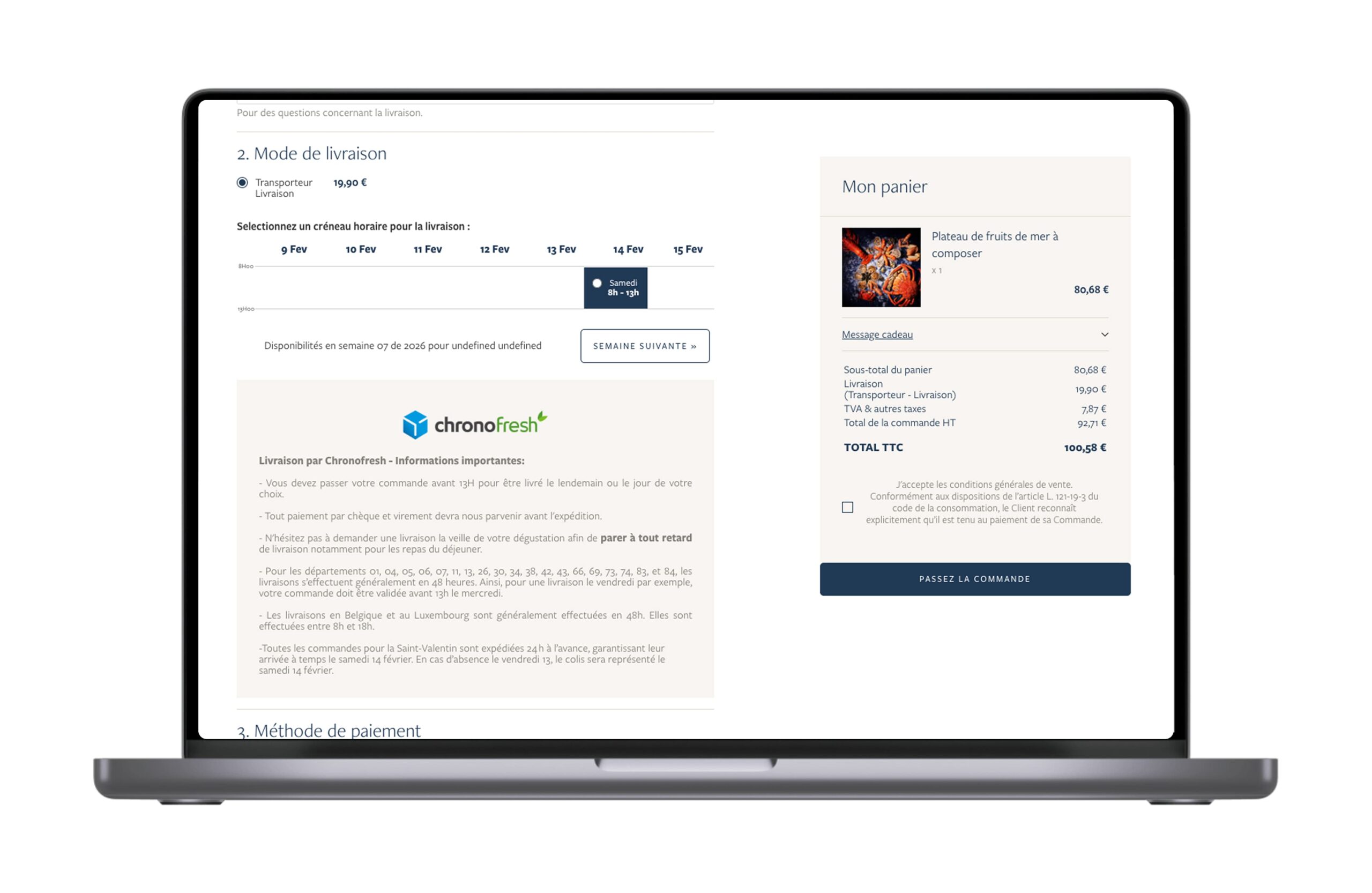 Checkout de la Perle de Marie-Jo.