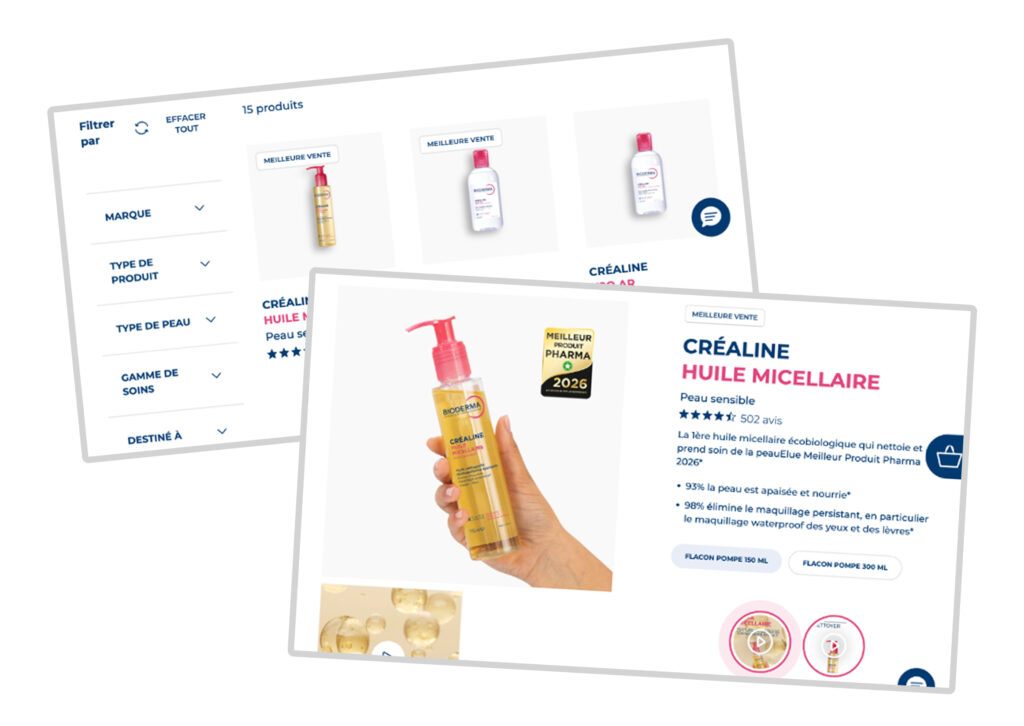 PLP et PDP du site Bioderma