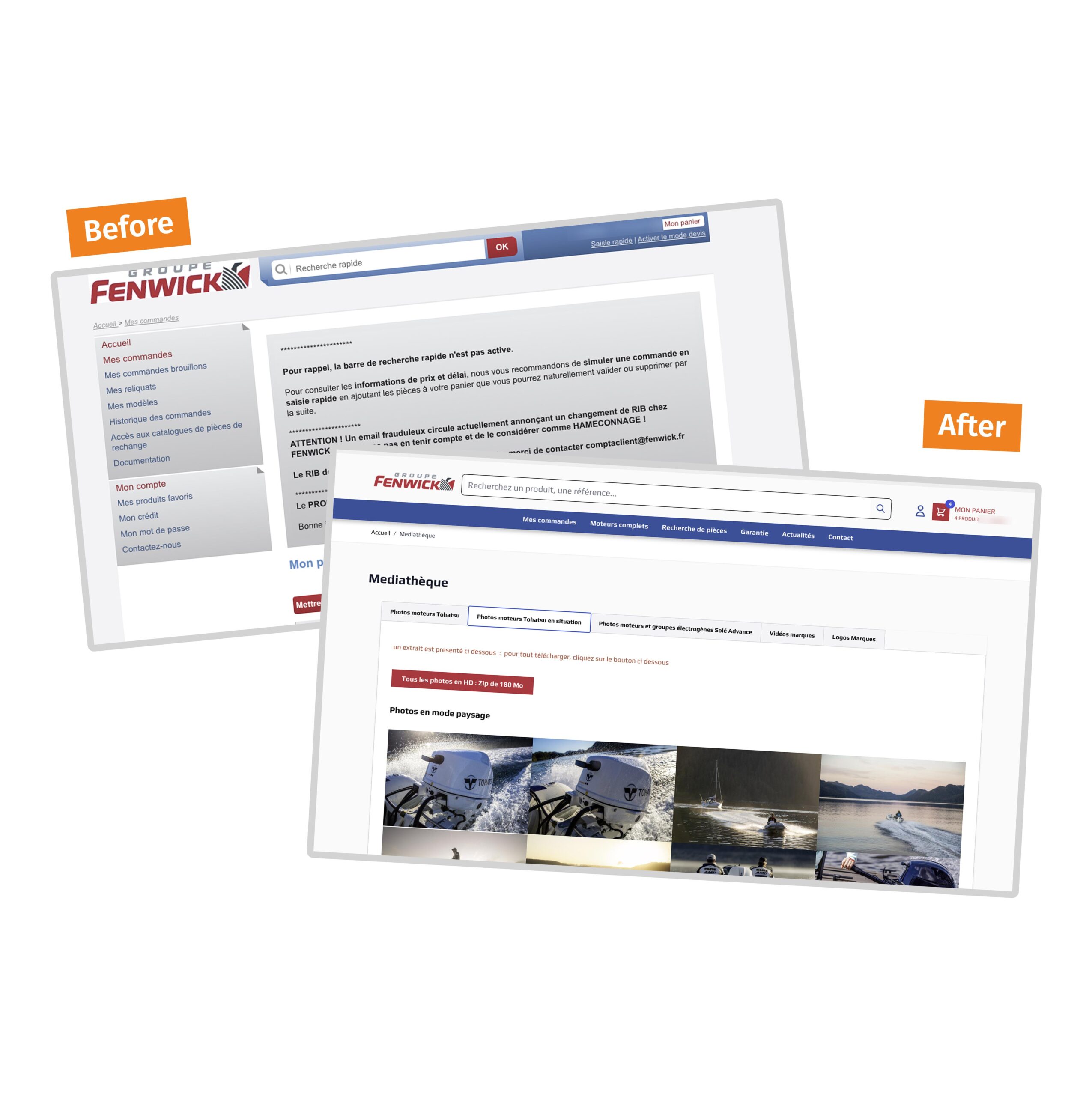 Image illustration du nouveau site Fenwick Marine après refonte (anglais)