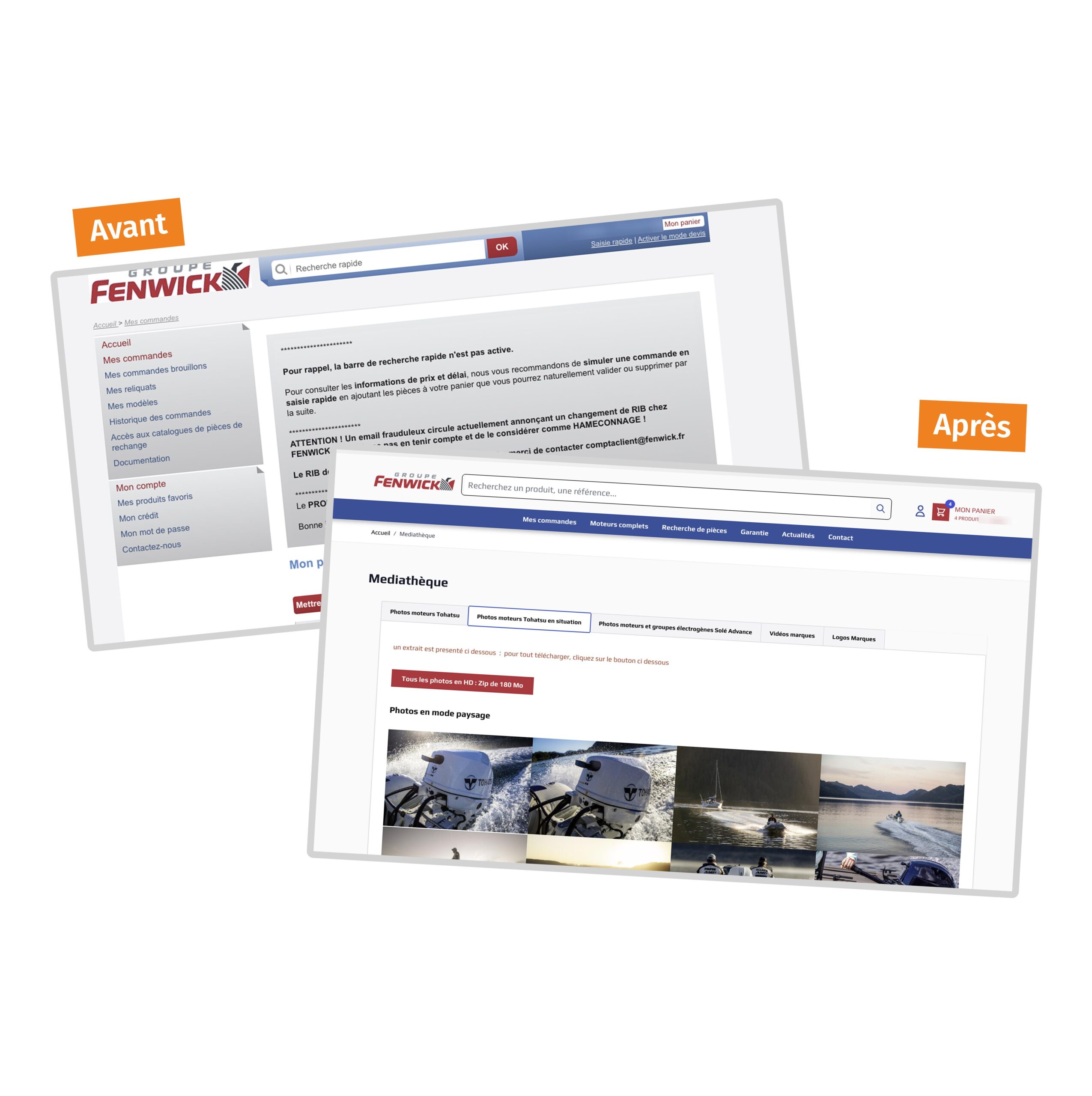 Image illustration du nouveau site Fenwick Marine après refonte